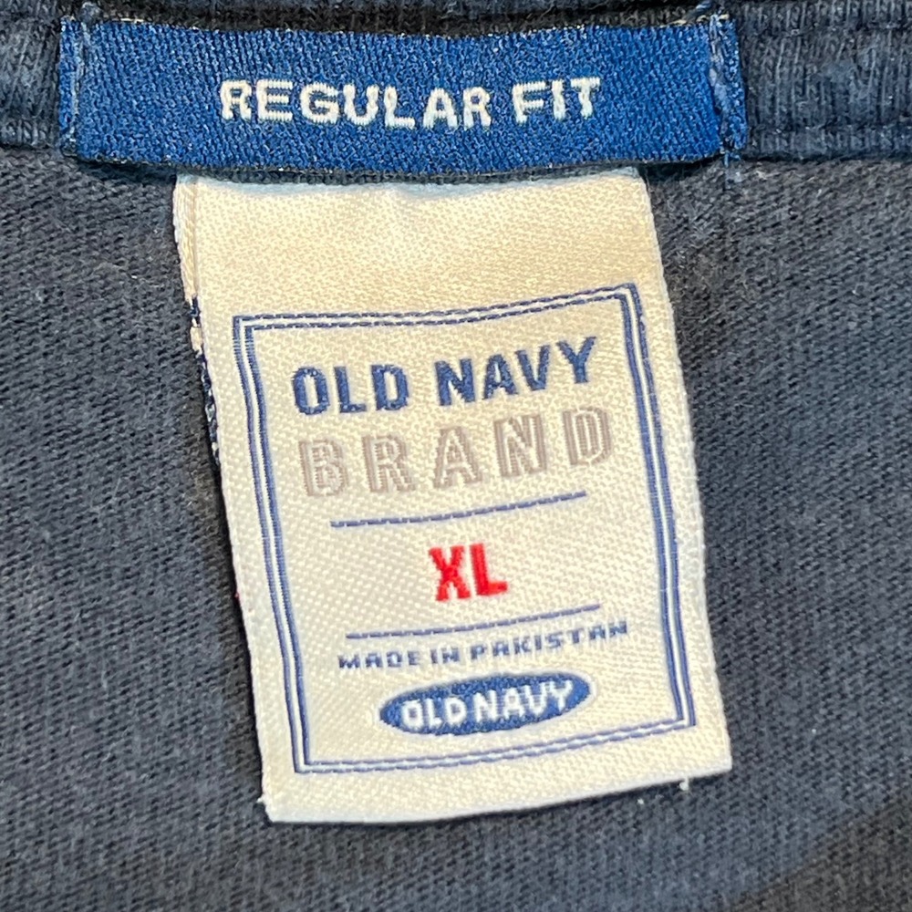 Y2K Old Navy Mens XL Long Sleeve T-Shirt Navy Blue 2005 Vintage - Picture 2 of 6